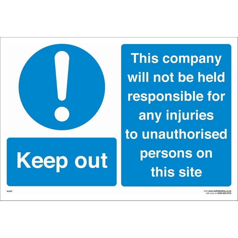 Keep Out This Company etc 660mm x 460mm rigid plastic sign