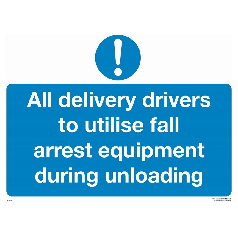 All delivery drivers to utilise etc 660mm x 460mm Rigid Plastic Sign