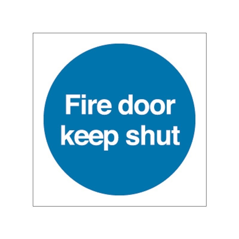 Fire Door Keep Shut 100mm x 100mm Rigid Self-Adhesive sign