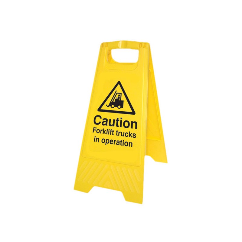 Caution Forklift trucks in operation A Board