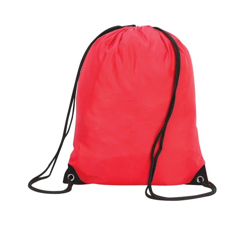 Nylon Drawstring Backpack 440 x 345mm - Red