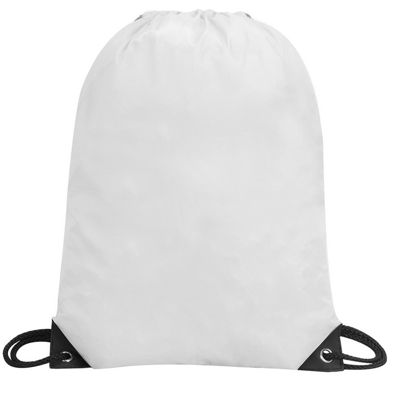 Nylon Drawstring Backpack 440 x 345mm - White