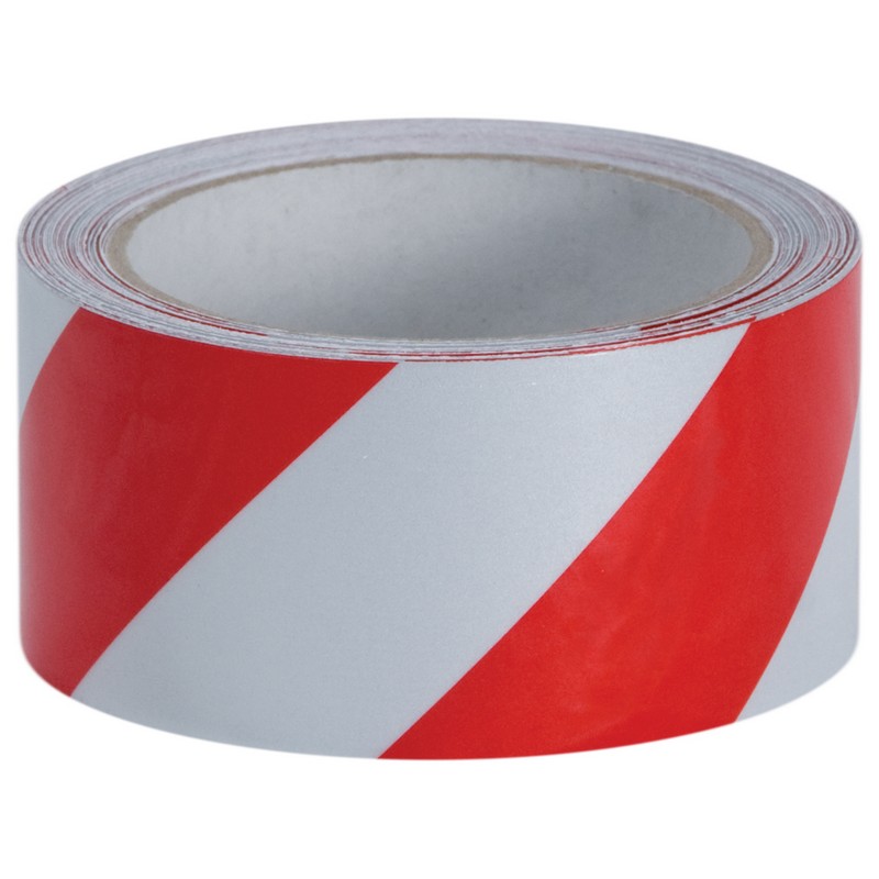 Red/White Reflective S/A Tape 50mm X 10  Metre