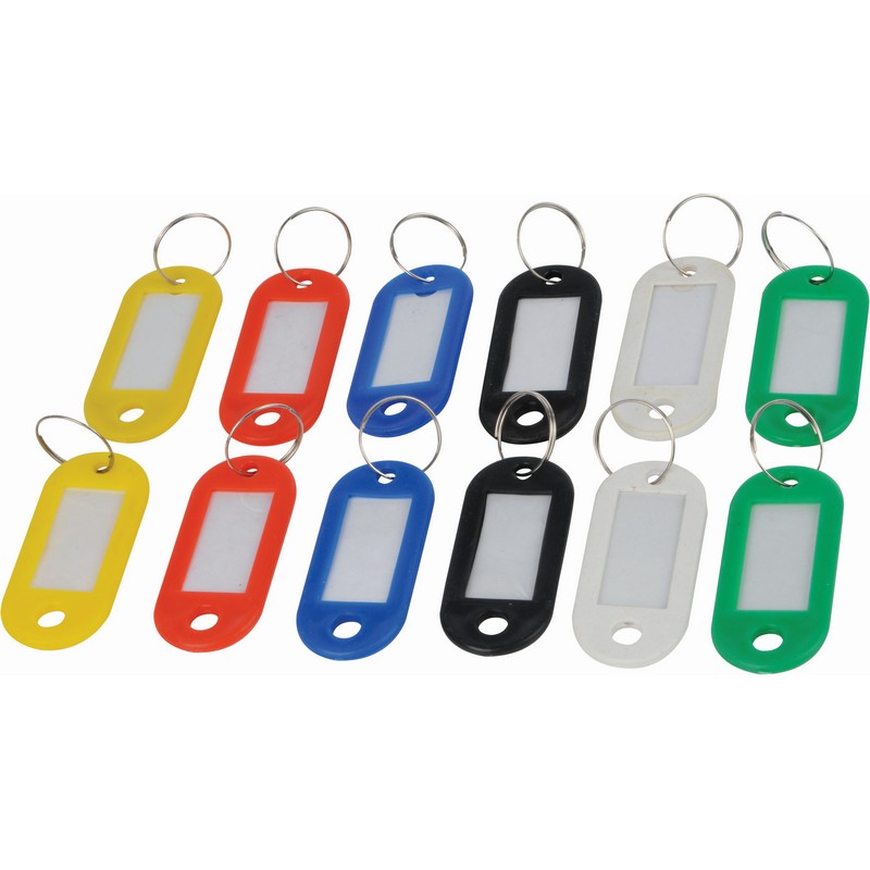 Key Tags - Various Colours (Pack of 12)