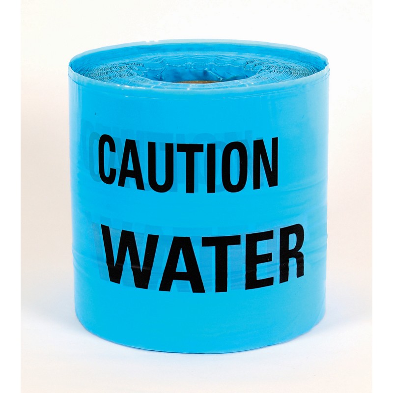 Blue ‘Caution Water Main Below’ Tape 150mm X 365 Metre