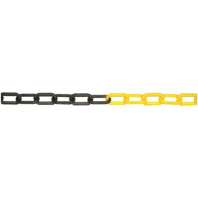6mm Black/Yellow Plastic Chain 25 Metre