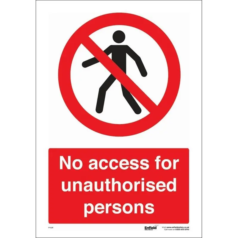 No Access 230mm x 330mm Rigid Plastic