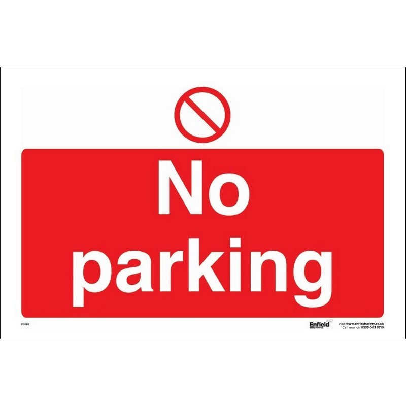 No Parking 330mm x 230mm rigid plastic sign