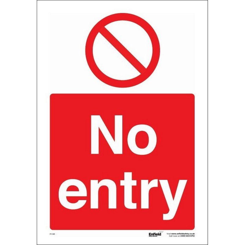 No Entry 230mm x 330mm rigid plastic sign