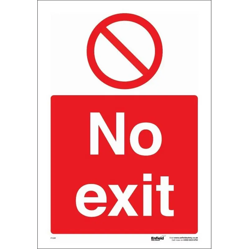 No Exit 230mm x 330mm Rigid Plastic