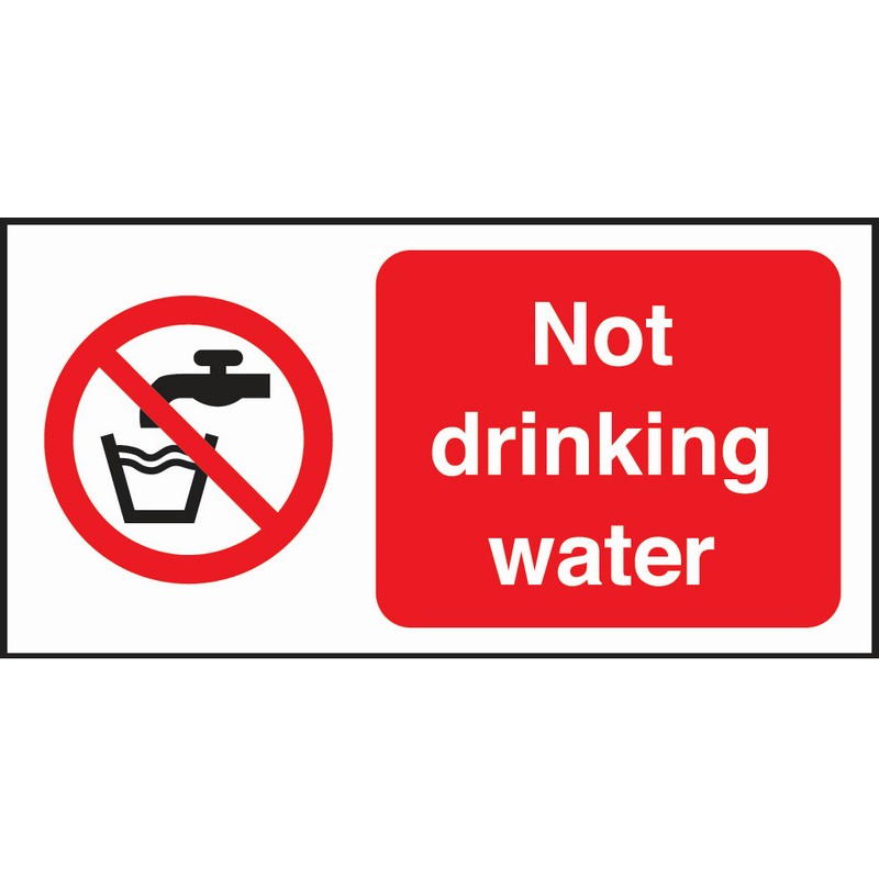 Not Drinking Water 150mm x 75mm Self-adhesive sign