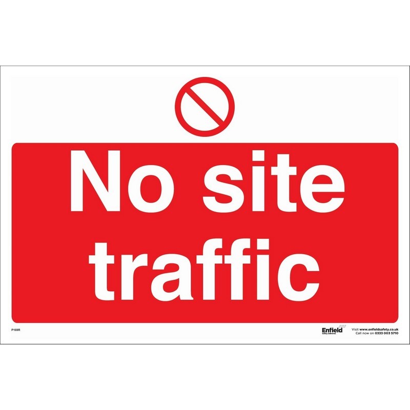 No Site Traffic 600mm x 400mm rigid plastic sign