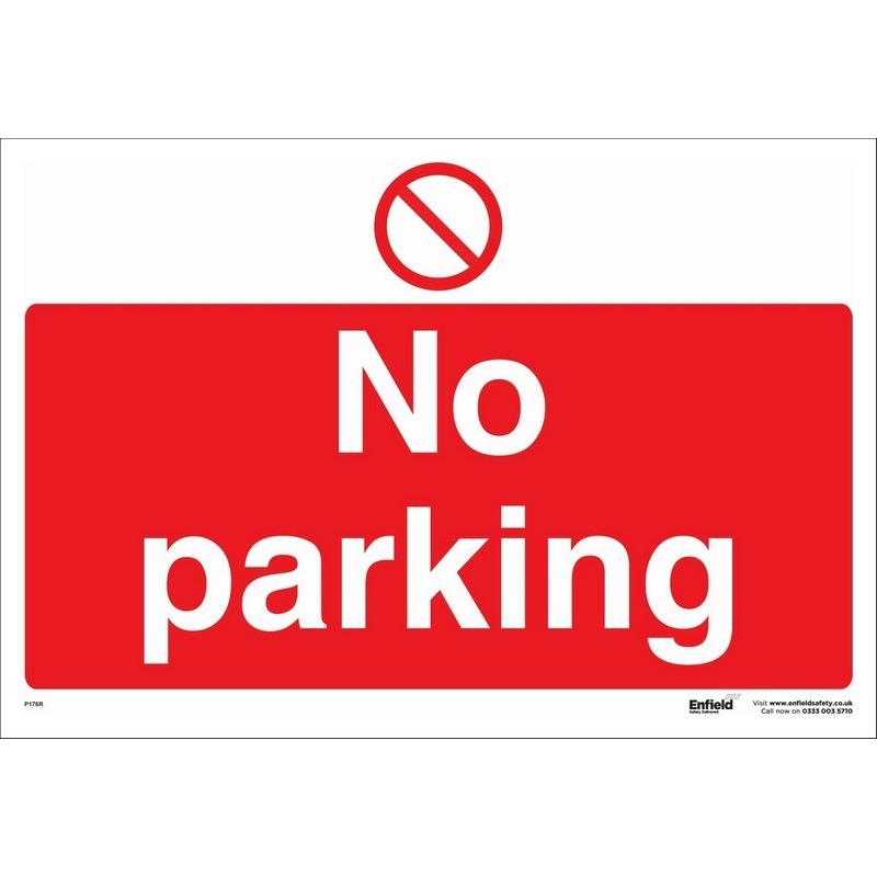 No Parking 600mm x 400mm rigid plastic sign