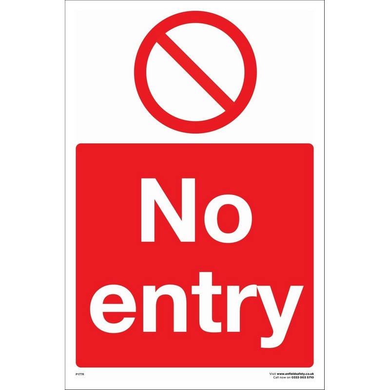 No Entry 400mm x 600mm rigid plastic sign