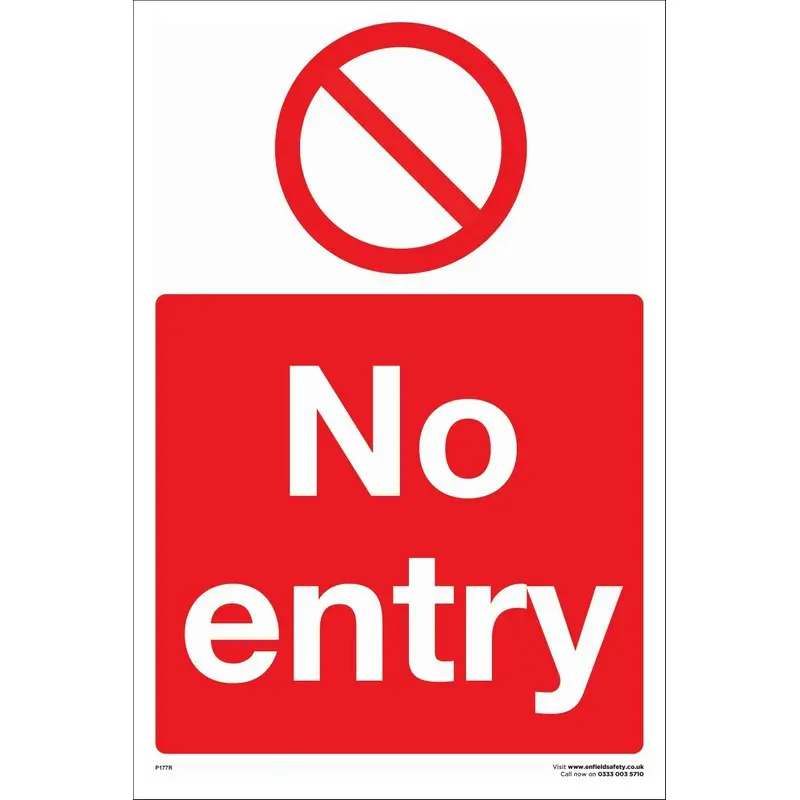 No Entry 460mm x 660mm Rigid Plastic