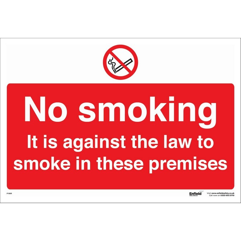 No Smoking It is against the law…. 600mm x 400mm Rigid plastic sign