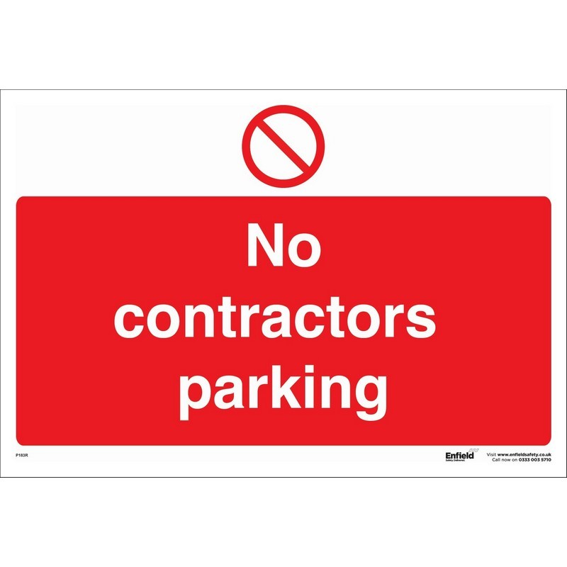 No Contractors Parking 660mm x 460mm Rigid Plastic