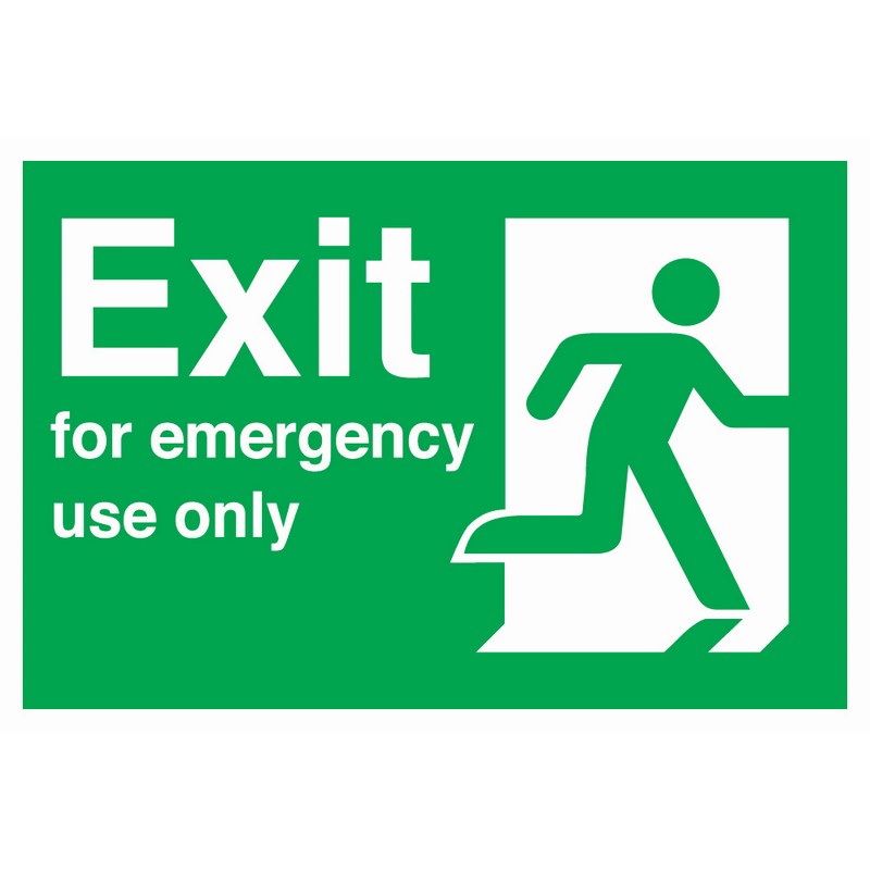 Exit for Emergency Use Only 230mm x 150mm Rigid Self-Adhesive sign