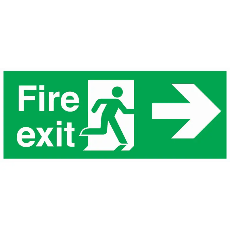 Fire Exit Right 560mm x 230mm