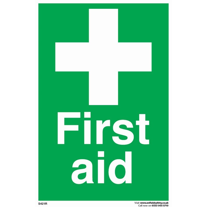 First Aid 230mm x 330mm rigid plastic sign