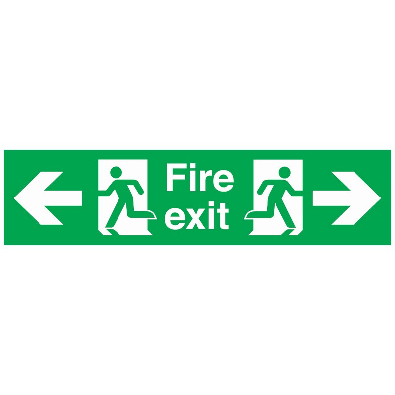 Fire Exit Left & Right 530mm x 150mm rigid plastic sign
