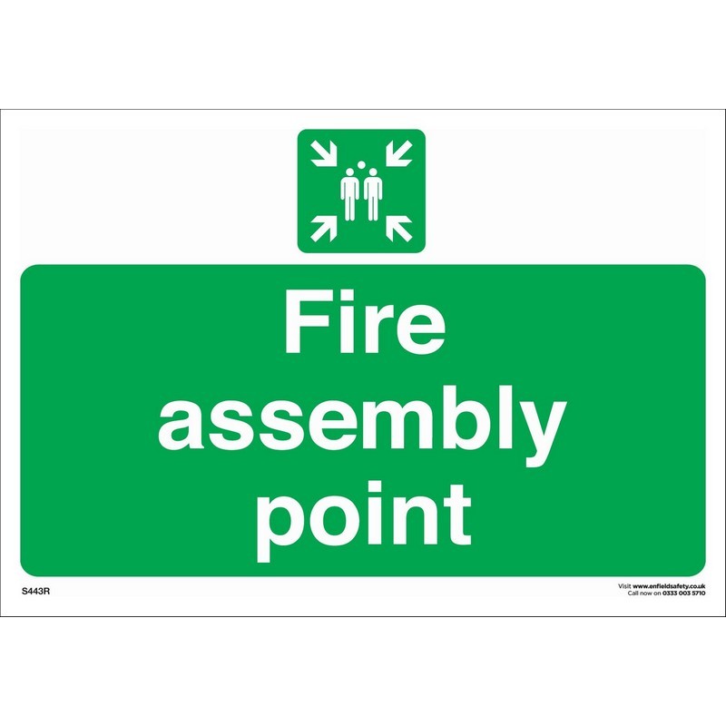 Fire Assembly Point 600mm x 400mm rigid plastic sign
