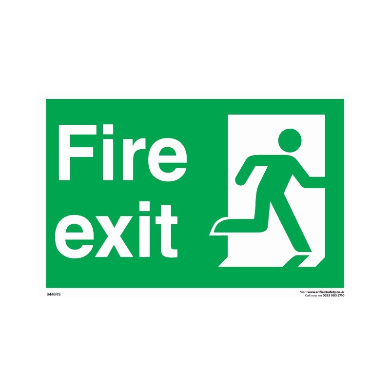 Fire Exit 230mm x 150mm Rigid Self-Adhesive Sign