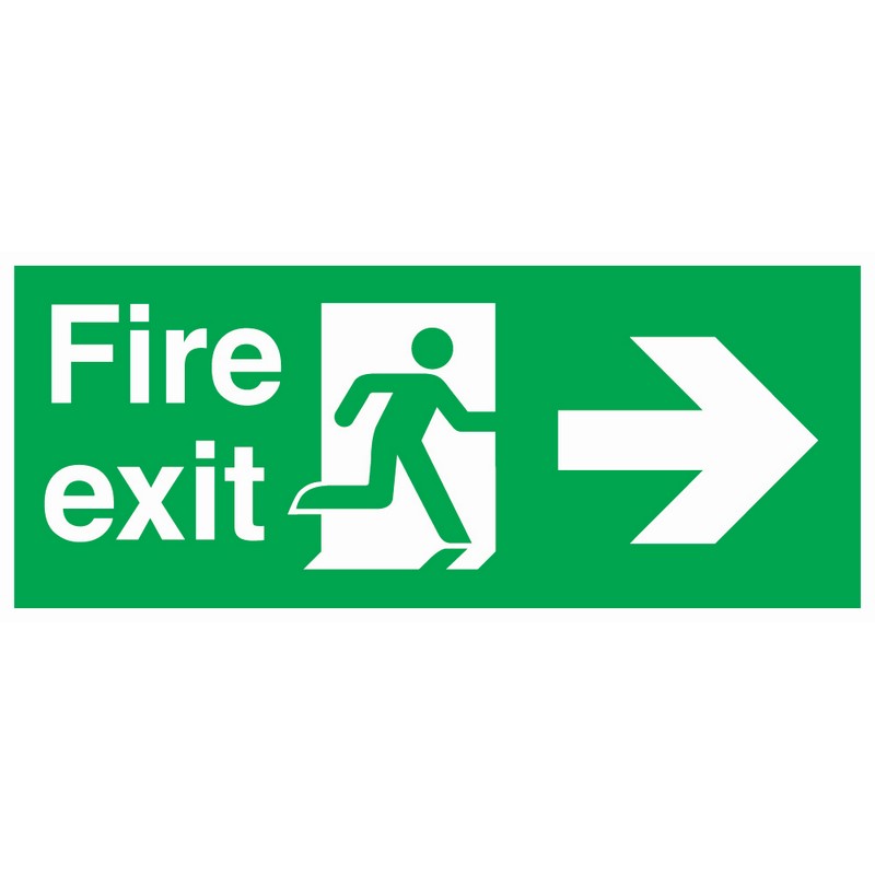 Fire Exit – Double Sided 380mm x 150mm rigid plastic sign