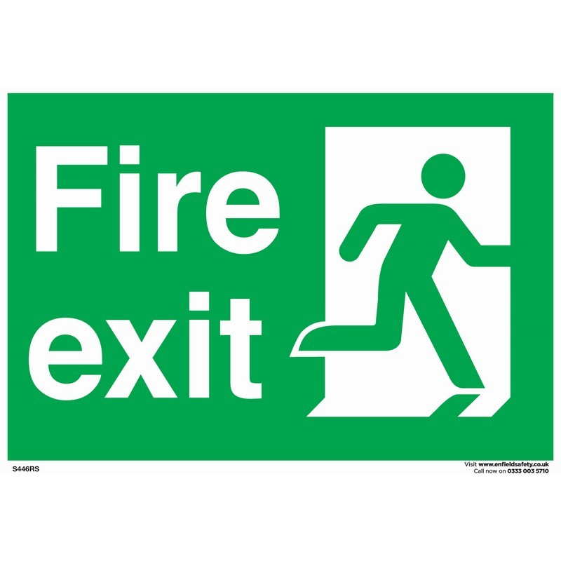 Fire Exit 600mm x 400mm rigid plastic sign