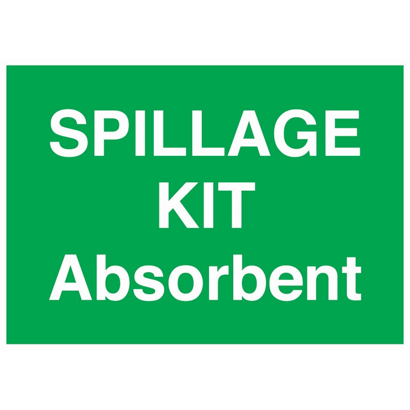 Spillage Kit Absorbent 330mm x 230mm Self-Adhesive sign