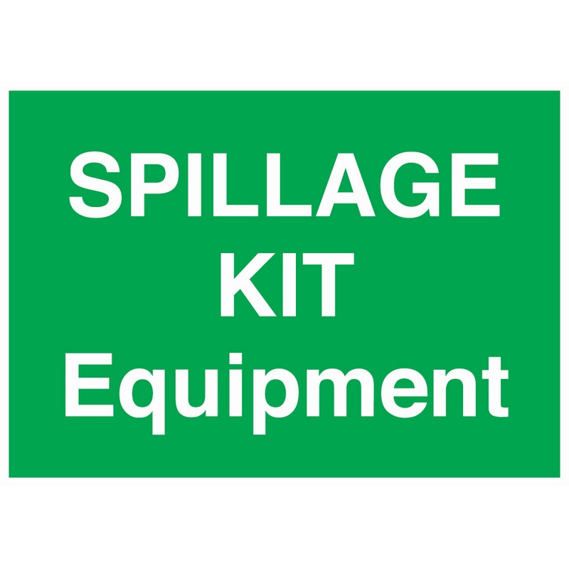 Spillage Kit Equipment 330mm x 230mm Self-Adhesive sign
