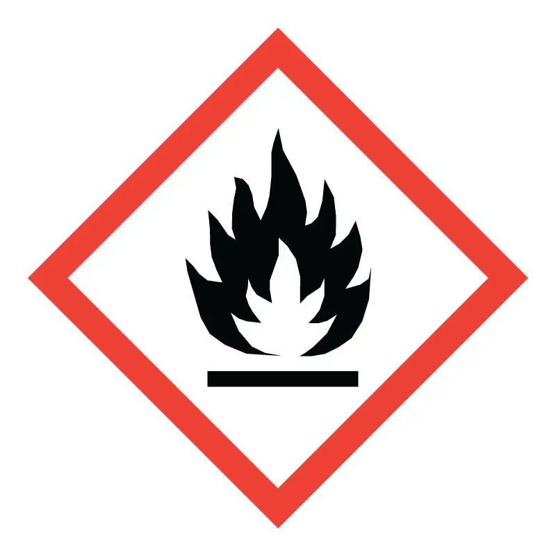 Ghs Symbol Sticker Flammable 250 x 250mm