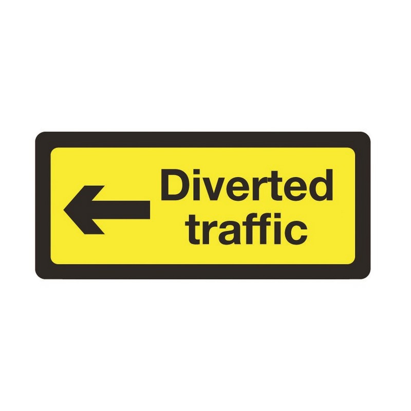 (t) Diverted Traffic Left 1050x450mm Multi-Sign