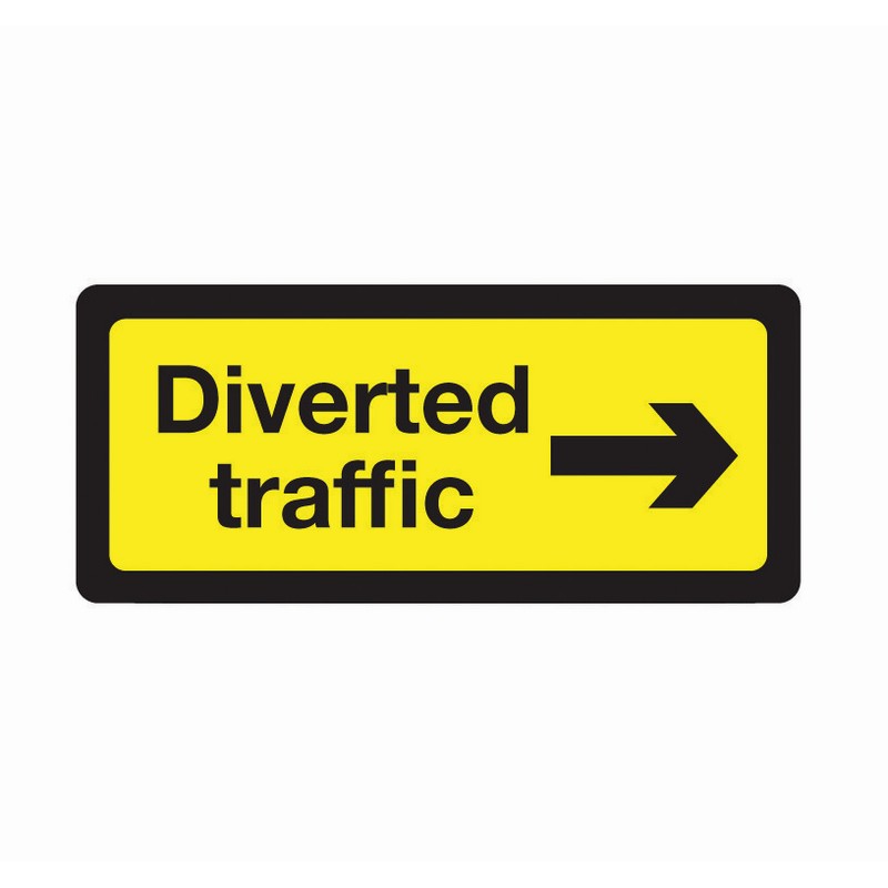 (t) Diverted Traffic Right 1050x450mm Multi-Sign