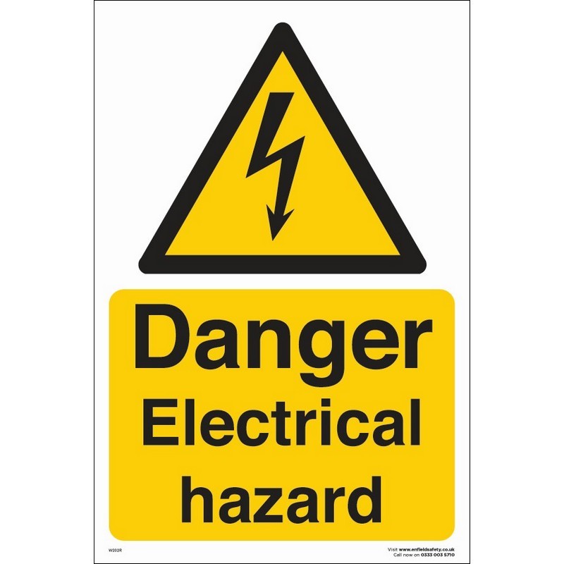 Danger Electrical Hazard 230mm x 330mm rigid plastic sign