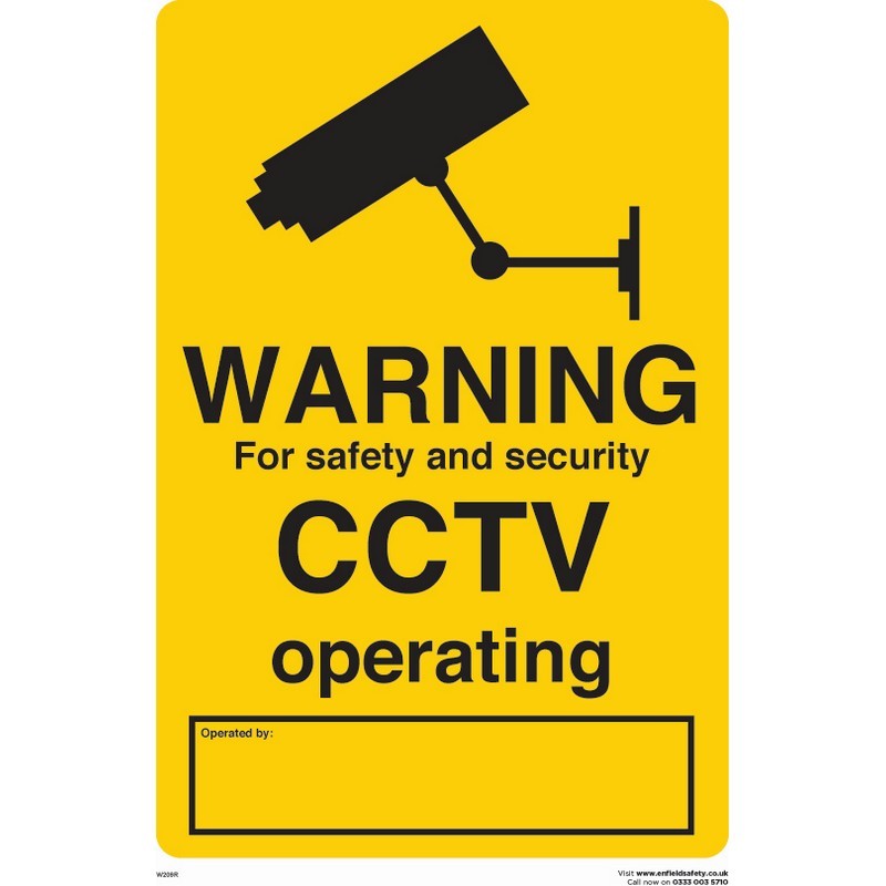Warning CCTV Operating 230mm x 330mm rigid plastic sign