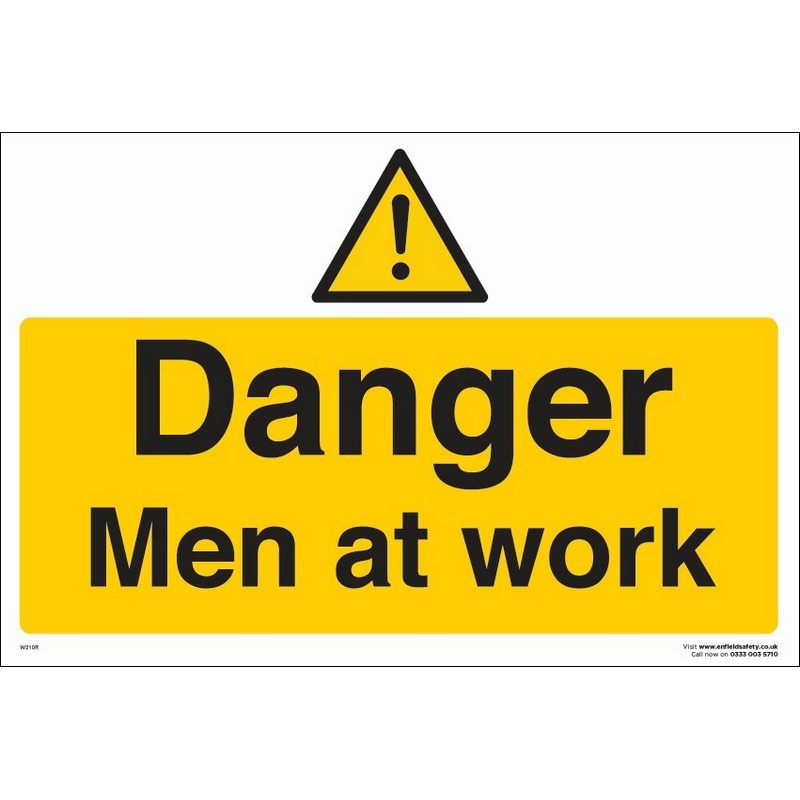 Danger Men Working Overhead 330mm x 230mm rigid plastic sign