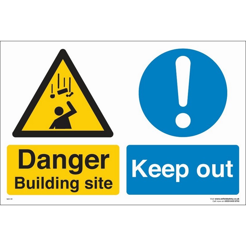 Danger Building Site Keep Out 330mm x 230mm rigid plastic sign