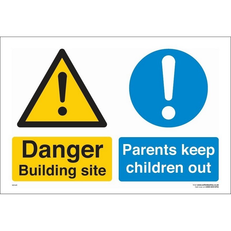 Danger B Site Parents Keep Children Out 330mm x 230mm Rigid plastic sign