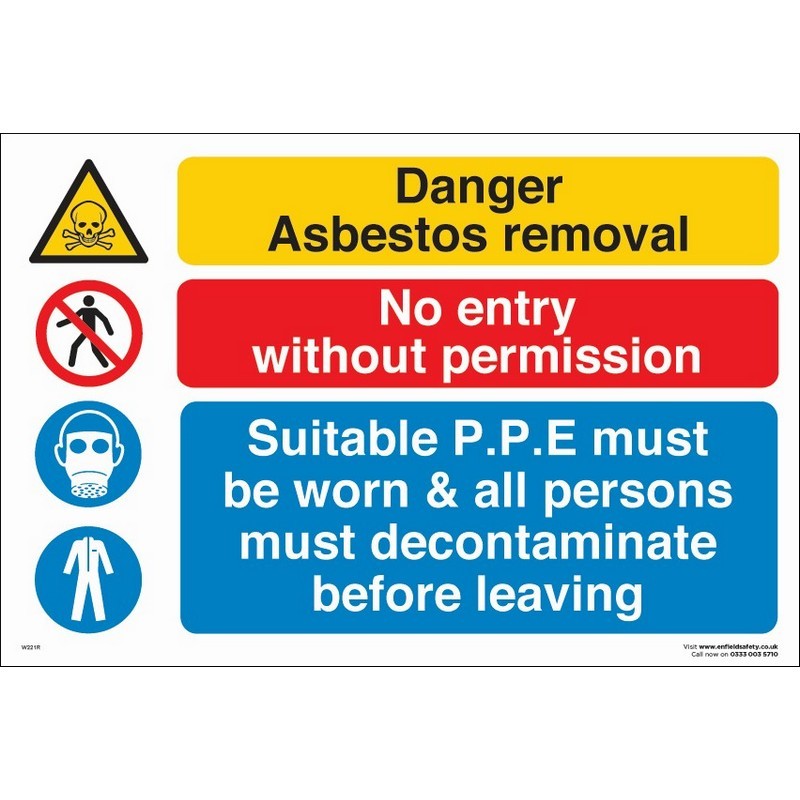 No Entry/Danger/Protective Clothing 330mm x 230mm rigid plastic sign