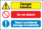Danger Asbestos Do Not Disturb 330mm x 230mm Self-Adhesive sign