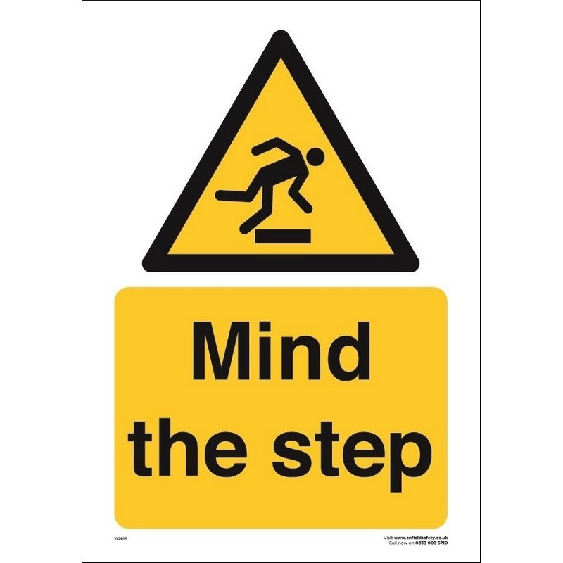 Mind The Step 230mm x 330mm rigid plastic sign