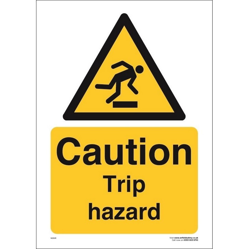 Caution Trip Hazard 230mm x 330mm Rigid plastic sign