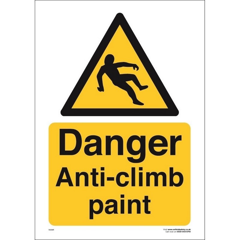 Danger Anti-Climb Paint 230mm x 330mm Rigid plastic sign