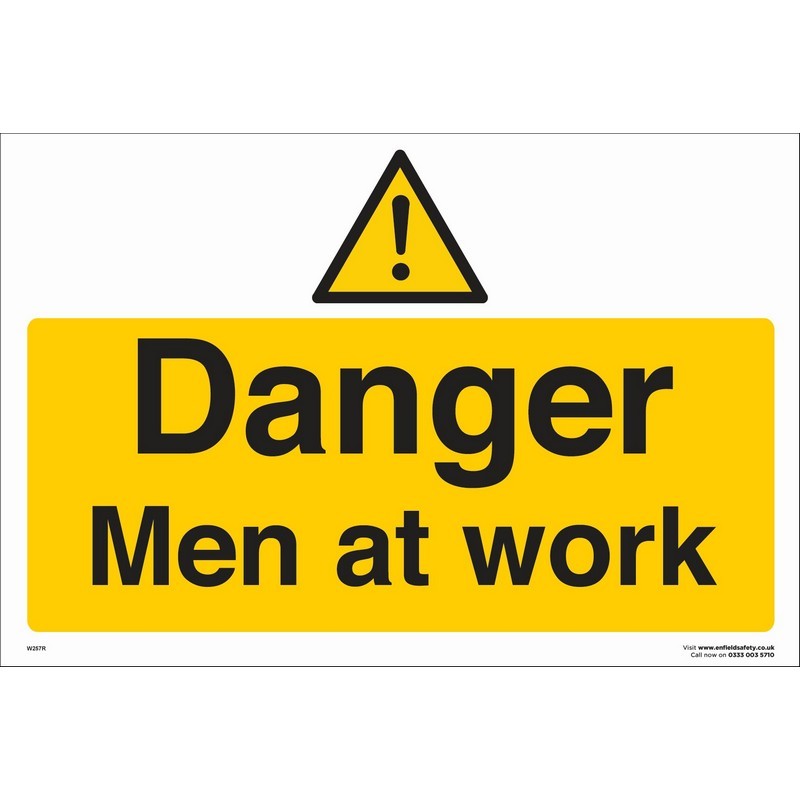 Danger Men at Work 660mm x 460mm  Rigid Plastic Sign