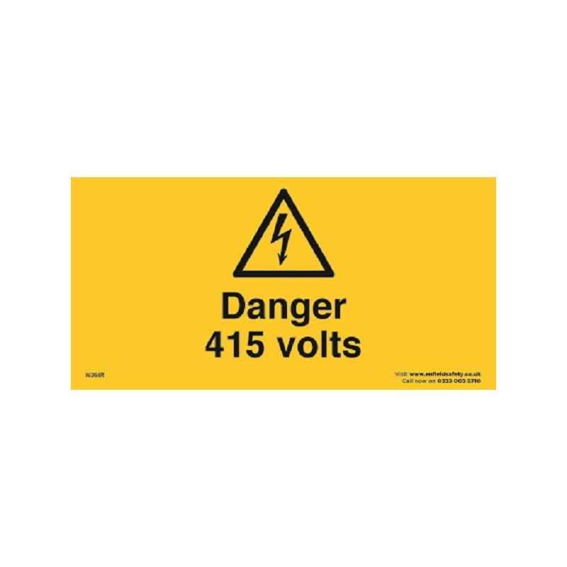 Danger 415 Volts 150mm x 75mm Self-Adhesive sign