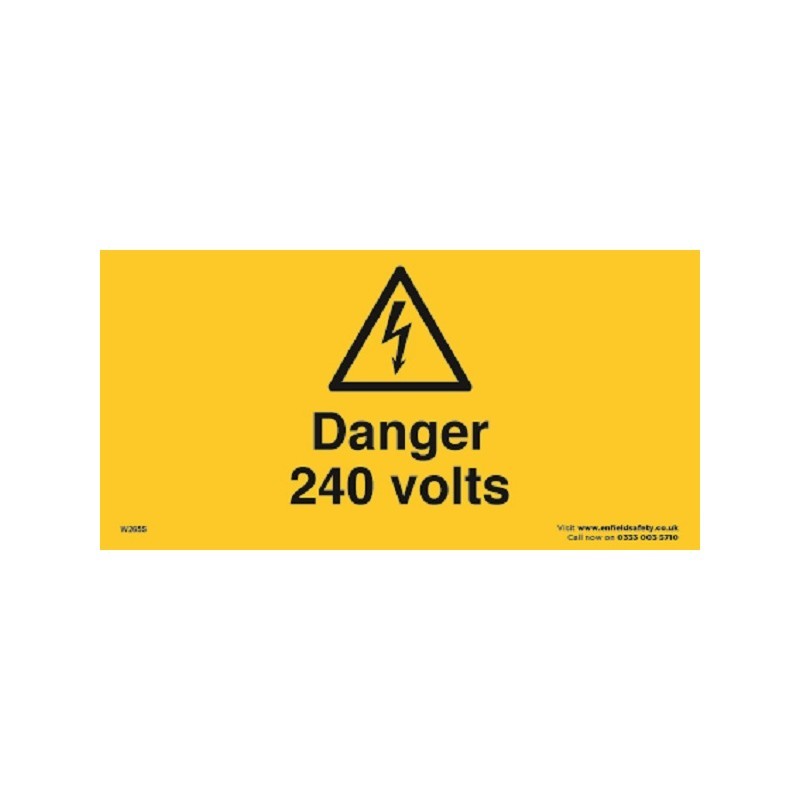 Danger 240 Volts 150mm x 75mm Self-Adhesive sign