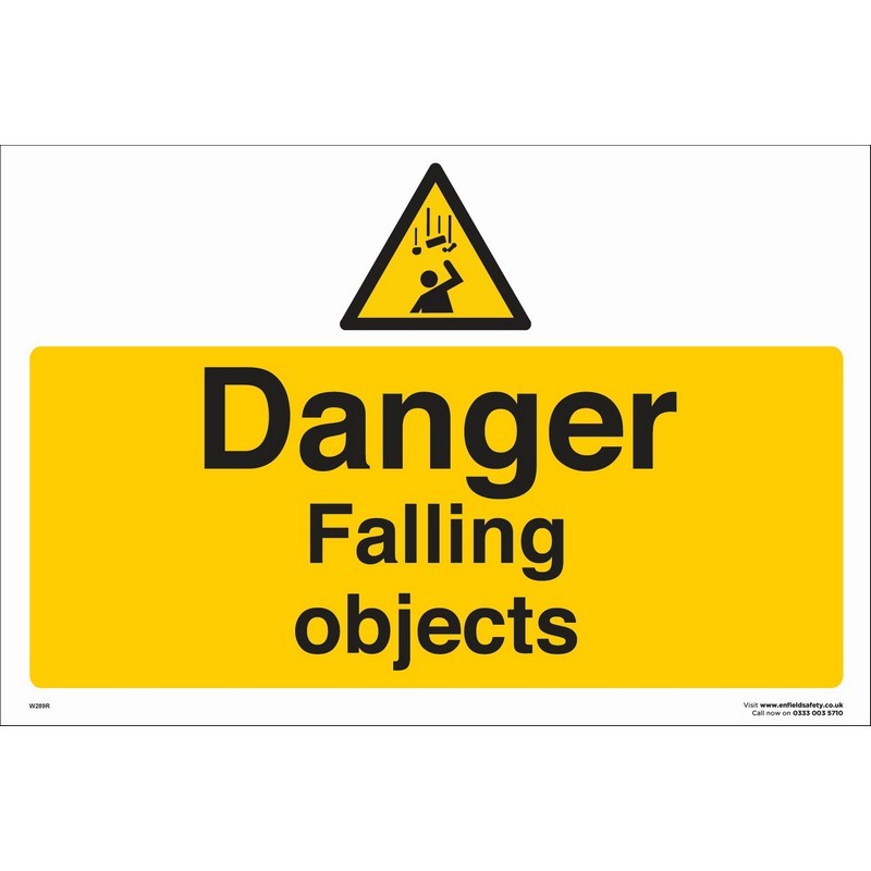 Danger Falling Objects 600mm x 400mm rigid plastic sign