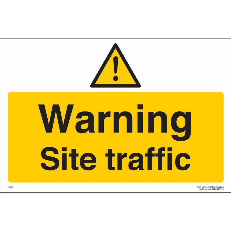 Warning Site Traffic 600mm x 400mm rigid plastic sign