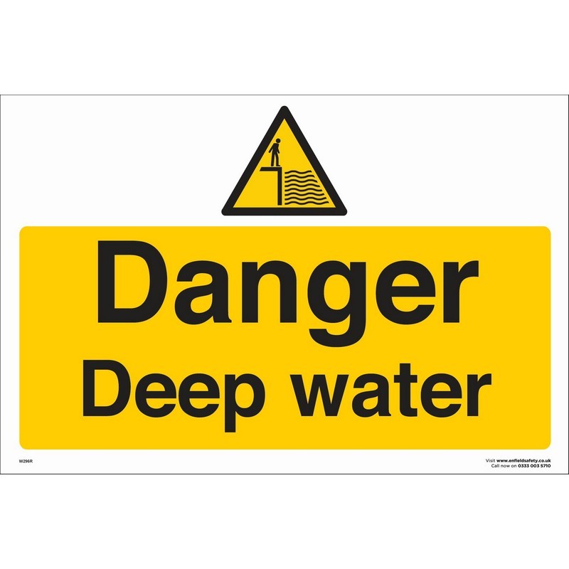 Danger Deep Water 660mm x 460mm rigid plastic sign